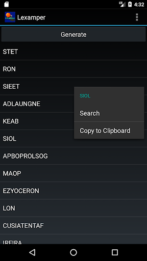 Android application Lexamper screenshort