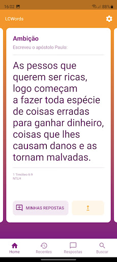 Visualização do aplicativo