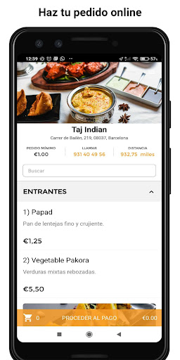 Android application Taj Indian screenshort