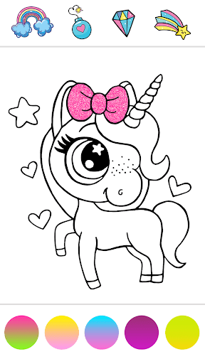 Glitter Unicorn Coloring Book Screen 3