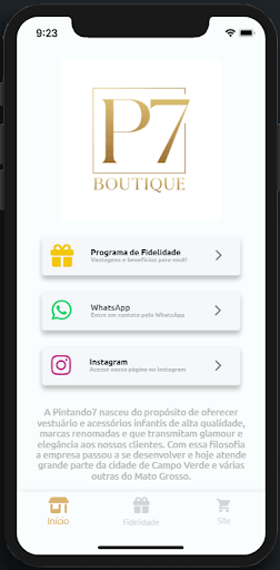 Android application P7 - Fidelidade screenshort