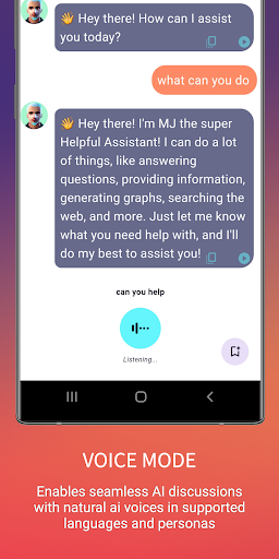 Screenshot of MJ - Smarter AI Chatbot