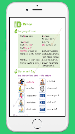Android application ថ្នាក់ទី៦៖ English screenshort