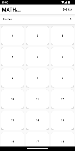 MathTables Screen 2