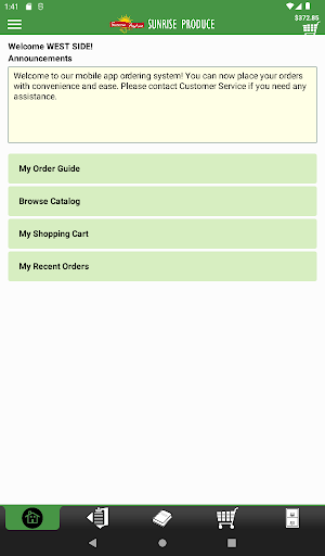 Sunrise Produce Checkout App Screenshot