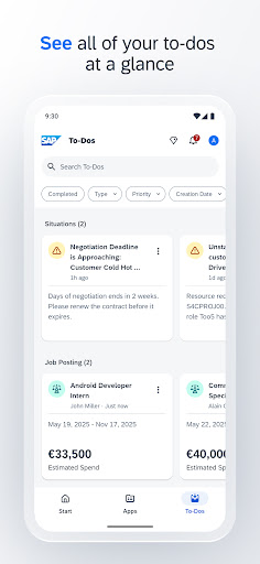 Screenshot of SAP Mobile Start