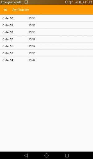 Android application Zienix Swift Tracker screenshort