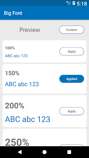 Android application Big Font change font size screenshort
