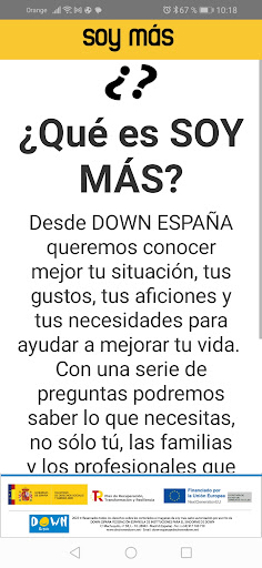 Android application SOY MAS screenshort