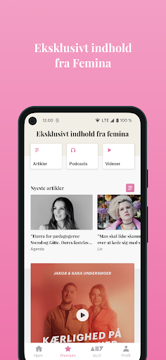 Android application Femina: Nyheder og podcast screenshort