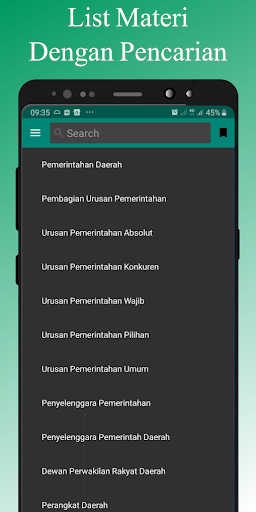 Android application Pemerintah Daerah screenshort