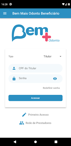 Android application Bem Mais Odonto Beneficiário screenshort