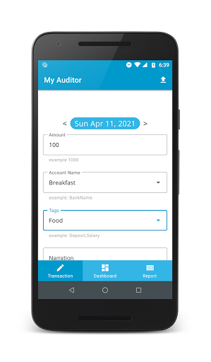 Android application My Auditor - Cash Book screenshort
