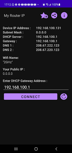 Android application My Router IP (Setup Page) screenshort