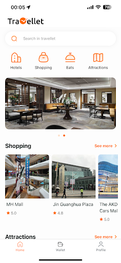 Android application Travellet Shenzhen screenshort