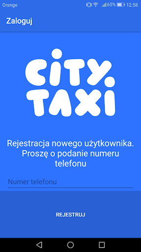 Android application City Taxi Gdańsk screenshort