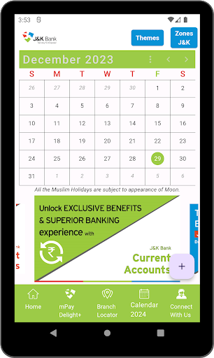 J&K Bank eCalendar Screenshot