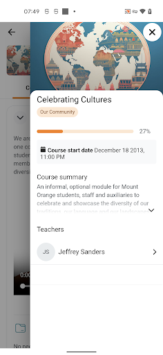 Screenshot of Moodle