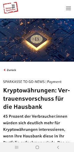Android application Meine Sparkasse to go screenshort