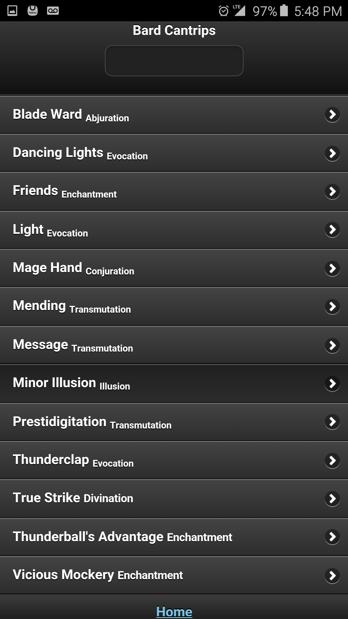 Android application 5E Spellbook Plus! screenshort
