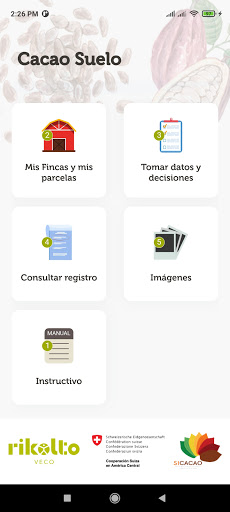 Android application Cacao Suelo screenshort