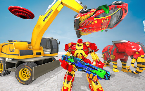 Excavator Robot Car Game – Elephant Robot Games 3d