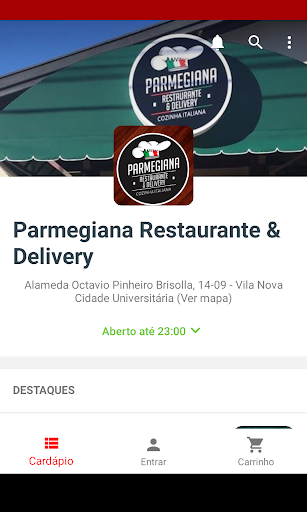 Android application Parmegiana Delivery screenshort