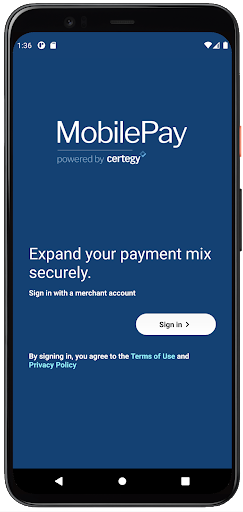 Android application MobilePay by Certegy screenshort