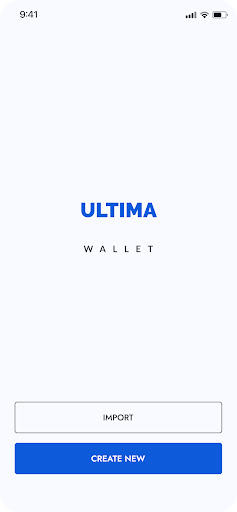Ultima Wallet screen 0