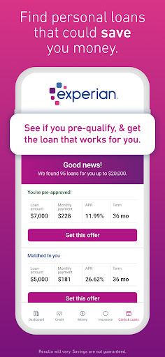 Screenshot of Experian