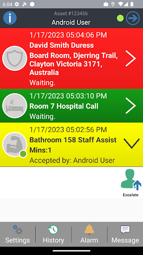 Android application ECall Mobile screenshort