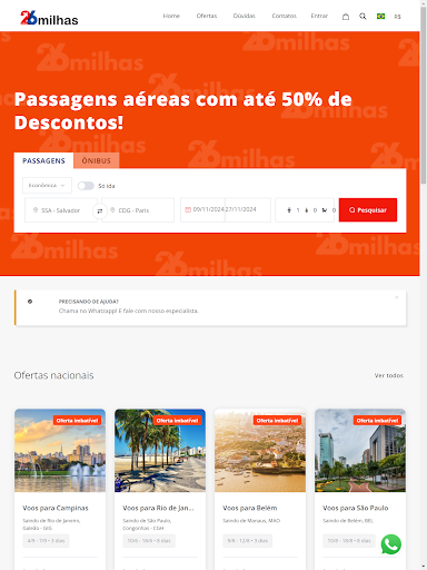 26milhas app de viagens