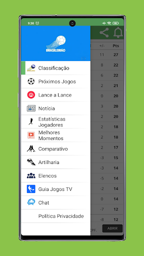 Tabela & Jogos Brasileirão A Screen 2