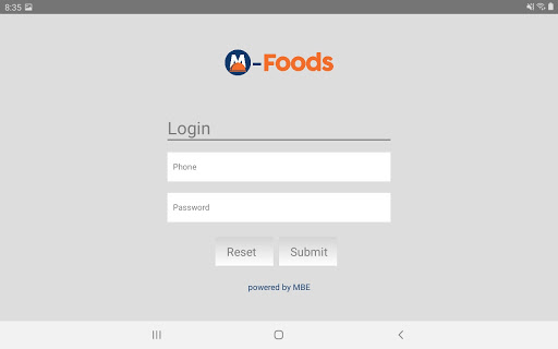 Android application M Foodz (Merchant app) screenshort