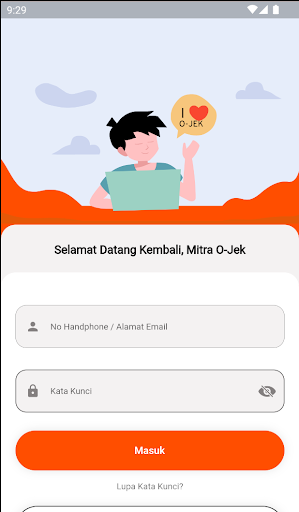 Android application O-JEK DRIVER screenshort