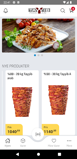 Android application Tayyib Food screenshort