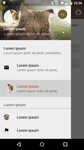 Android application Demo material-drawer screenshort