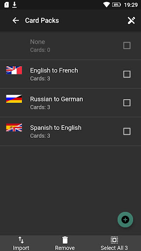 Android application Language Cards screenshort
