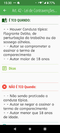 TCO Lista de Infrações Screen 2