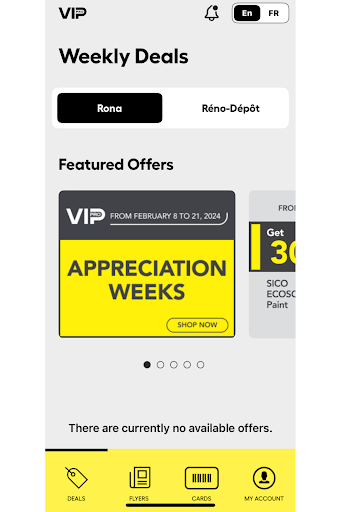 Android application VIPpro-RONA+, RONA Réno-Dépôt screenshort
