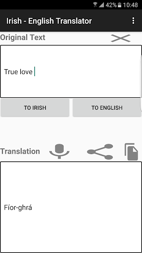 Android application English - Irish Translator screenshort