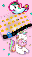 screenshot of Pink Unicorn Donut Keyboard Theme