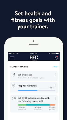 Screenshot of AFC Fitness Mobile