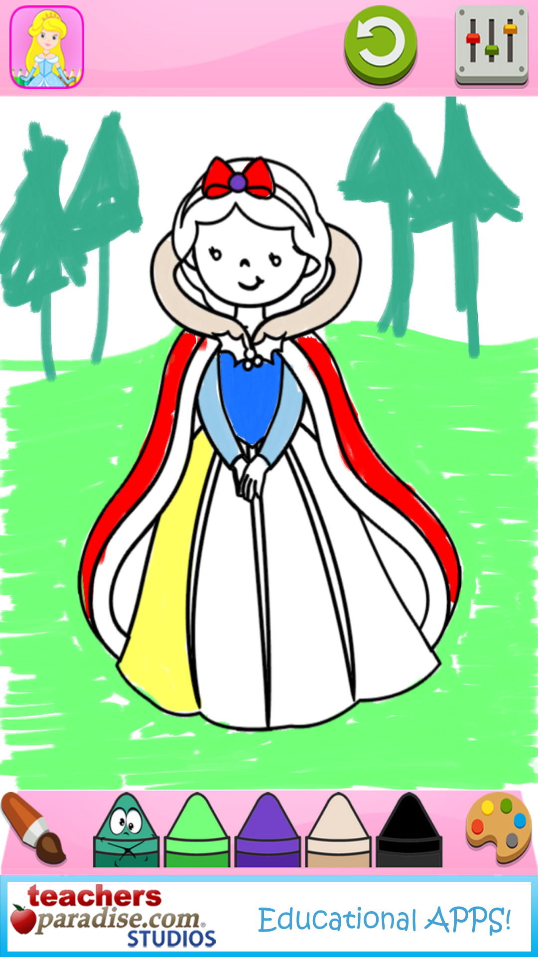 Android application Fairytale Princess Coloring Book for Girls screenshort