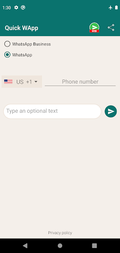 Android application Quick WApp screenshort