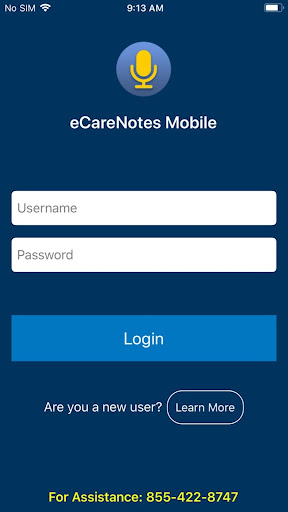 Android application eCareNotes Mobile screenshort