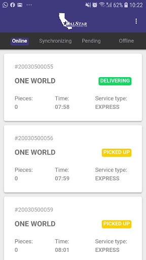 CalStar Driver App Screen 2