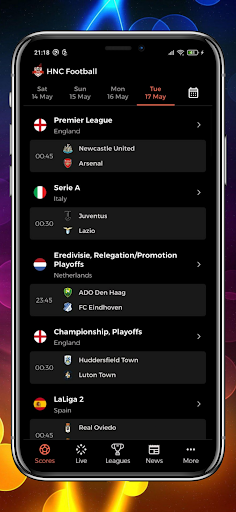 Android application HNC Football screenshort