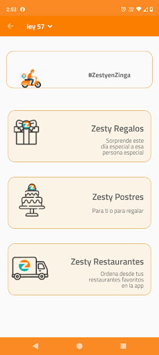 Android application Zesty screenshort