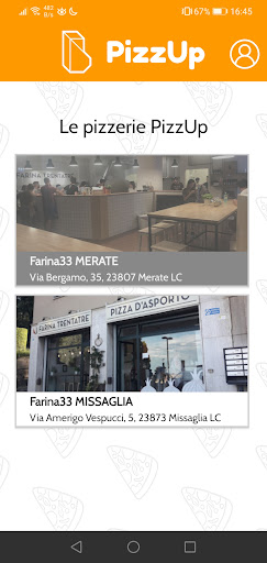 Android application PizzUp screenshort
